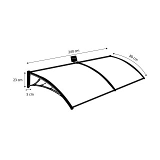 Διπλό Πλαστικό Κιόσκι - Τέντα Πόρτας Εισόδου με Ηλιακό LED Φωτισμό ...