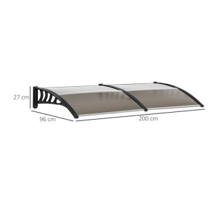 Διπλό Πλαστικό Κιόσκι - Τέντα Πόρτας Εισόδου 200 x 96 x 27 cm Outsu...