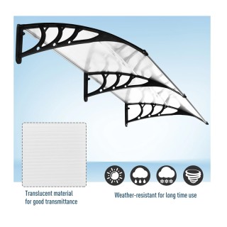 Διπλό Πλαστικό Κιόσκι - Τέντα Πόρτας Εισόδου 80 x 197 x 23 cm Χρώμα...