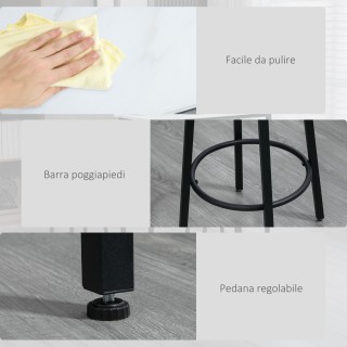 Σετ HOMCOM 3 τεμαχίων με ορθογώνιο τραπέζι και 2 σκαμπό μπαρ από μο...