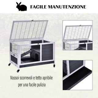 PawHut Κλουβί για κουνέλια και ινδικά χοιρίδια, 4 ρόδες, σπίτι και ... PawHut Κλουβί για κουνέλια και ινδικά χοιρίδια, 4 ρόδες, σπίτι και ...