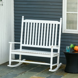 Outsunny κουνιστή πολυθρόνα, 2θέσιος πάγκος κήπου με ψηλή πλάτη και... Outsunny κουνιστή πολυθρόνα, 2θέσιος πάγκος κήπου με ψηλή πλάτη και...