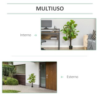HOMCOM Τεχνητό Ficus 130cm για εσωτερικούς και εξωτερικούς χώρους, ...