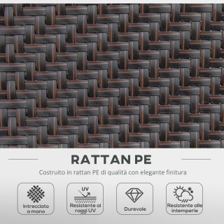 Σετ καρέκλα κήπου Outsunny 2 τεμαχίων σε Rattan PE και ατσάλι, Πτυσ...