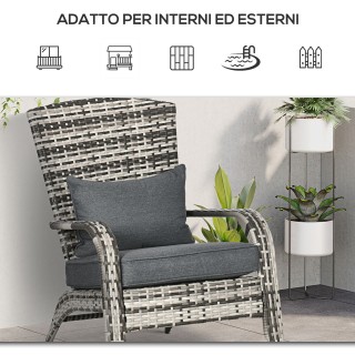 Outsunny Adironrack Καρέκλα Κήπου με μπράτσα, σε Rattan and Steel, ...