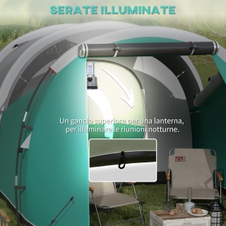 Outsunny αδιάβροχη σκηνή κάμπινγκ 2-4 ατόμων με τσάντα μεταφοράς, 4...