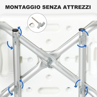 Καρέκλα ντους HOMCOM με επένδυση και ρυθμιζόμενο ύψος, μπράτσα και ... Καρέκλα ντους HOMCOM με επένδυση και ρυθμιζόμενο ύψος, μπράτσα και ...