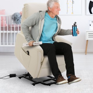 Ανύψωση πολυθρόνας HOMCOM Relax με τηλεχειριστήριο, ανάκλιση με κρέ...