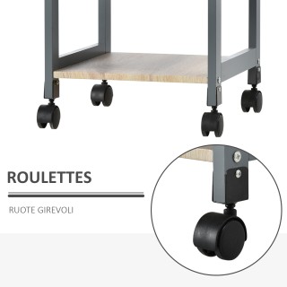 Καρότσι σερβιρίσματος κουζίνας HOMCOM με συρτάρι, 2 ράφια και αφαιρ...