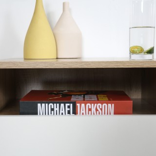 HOMCOM Σετ 2 Κρεμαστά Κομοδίνα με Συρτάρι και Ράφι 45x35x27,5cm - Λ... HOMCOM Σετ 2 Κρεμαστά Κομοδίνα με Συρτάρι και Ράφι 45x35x27,5cm - Λ...