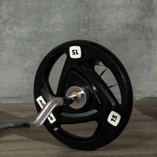 SPORTNOW Σετ 2 δίσκων βάρους 15 κιλών από ατσάλι με επίστρωση καουτ...