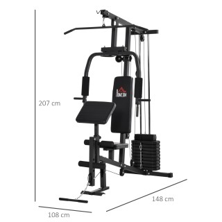 HOMCOM Fitness Station for Home and Professional Workout, Steel Mul... HOMCOM Fitness Station for Home and Professional Workout, Steel Mul...