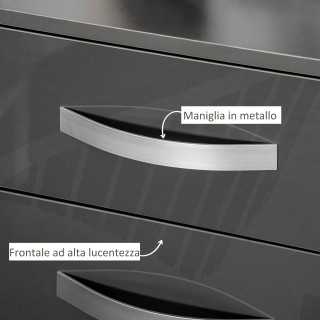 HOMCOM Σετ 2 Μοντέρνα Κομοδίνα με 3 Συρτάρια για Υπνοδωμάτιο και Σα...