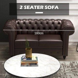 2θέσιος καναπές στυλ Chesterfield με αφαιρούμενο μαξιλάρι, από συνθ...