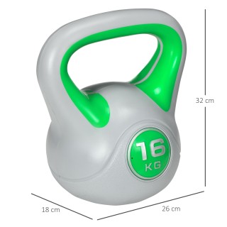 SPORTNOW Kettlebell 16kg σε PU και Sand με επίπεδη βάση και λαβή γι...