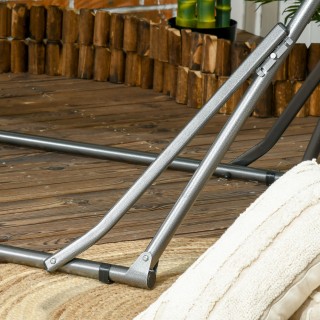 Outsunny πτυσσόμενη ανεξάρτητη βάση αιώρας, βαμβακερή αιώρα και ατσ... Outsunny πτυσσόμενη ανεξάρτητη βάση αιώρας, βαμβακερή αιώρα και ατσ...