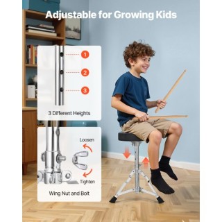 VEVOR Σετ Τυμπάνων Παιδικό 3 Τεμαχίων με 35 εκ. Κάσα (Μπλε) SJTJZGT...