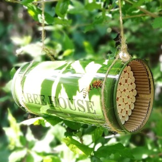 BAKAJI Σπίτι για Μέλισσες σε Βάζο Κατάλληλο για Φωλεοποίηση Μεταλλι...