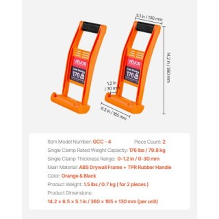 VEVOR Σετ 2 Φορέων Ξυλείας με Χειρολαβές - Φορτίο 176 lbs SLJ176LBS...