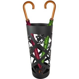 BAKAJI  Μαύρη Ομπρελοθήκη για Είσοδο με Λουλουδάτο Σχέδιο Ομπρελοθή...