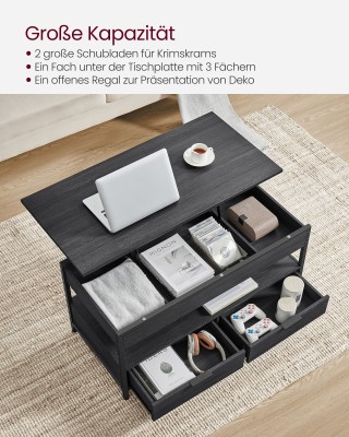 Τραπέζι Σαλονιού VASAGLE με Αποθηκευτικό Χώρο - Γκρι/Μαύρο Τραπέζι Σαλονιού VASAGLE με Αποθηκευτικό Χώρο - Γκρι/Μαύρο