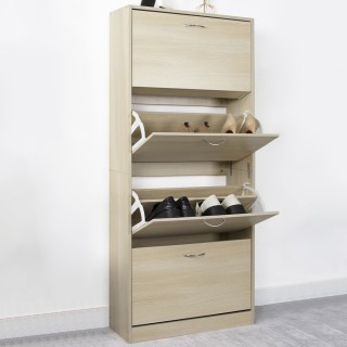 BAKAJI Ντουλάπα παπουτσιών 4 φύλλων με ράφια διπλού βάθους με λαβή... BAKAJI Ντουλάπα παπουτσιών 4 φύλλων με ράφια διπλού βάθους με λαβή...