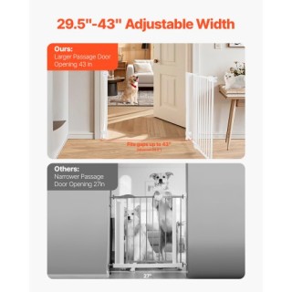 VEVOR Παιδική Πύλη Ρυθμιζόμενη 29.5-43 Ίντσες 28 Ίντσες Ύψος Λευκή ...