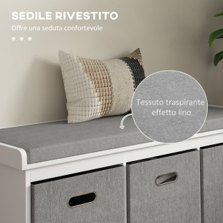 HOMCOM Ξύλινος πάγκος παπουτσοθήκης με 3 συρτάρια και κάθισμα από ύ... HOMCOM Ξύλινος πάγκος παπουτσοθήκης με 3 συρτάρια και κάθισμα από ύ...