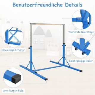 Costway  Πτυσσόμενη Μπάρα Γυμναστικής για Παιδιά Σταθερή Οικιακή Συ...