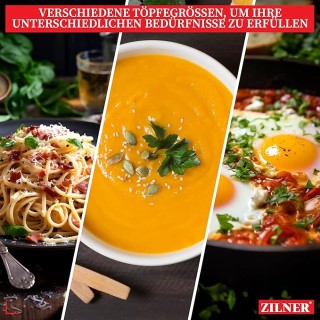 Σετ Μαγειρικά Σκεύη 12 τεμάχια από Ανοξείδωτο Ατσάλι ZL-8121 ZILNER