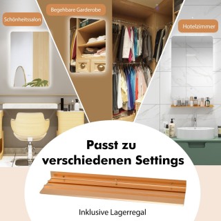 Costway Καθρέφτης LED Τοίχου με Ράφι και Ρυθμιζόμενο Φωτισμό για Μπ... Costway Καθρέφτης LED Τοίχου με Ράφι και Ρυθμιζόμενο Φωτισμό για Μπ...