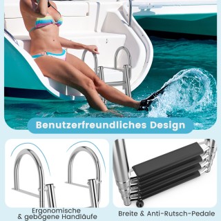 Costway Σκάλα Πλωτήρα 4 Σκαλοπατιών με Καμπυλωτές Λαβές & Αντιολισ... Costway Σκάλα Πλωτήρα 4 Σκαλοπατιών με Καμπυλωτές Λαβές & Αντιολισ...