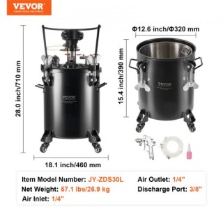 Δοχείο Βαφής VEVOR 30L με Αυτόματη Ανάδευση 70 psi PQYLGZDXOX30CRY... Δοχείο Βαφής VEVOR 30L με Αυτόματη Ανάδευση 70 psi PQYLGZDXOX30CRY...
