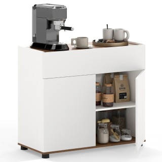 Costway Λευκός Μπουφές με Αποθηκευτικό Χώρο 70  x 35 x 80 με 1 Συρτ...