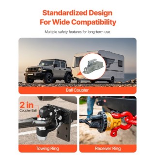 VEVOR Σύνδεσμος Πίντλ με Σφαίρα Ρυμούλκησης 2 για Δακτύλιο Λουνέτ 2...