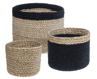 Atmosphera Σετ 3 Μαύρων Καλαθιών από Γιούτα H&S Decoration 168414 Atmosphera Σετ 3 Μαύρων Καλαθιών από Γιούτα H&S Decoration 168414