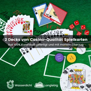 Costway Σετ πόκερ με 300 μάρκες λέιζερ & τραπουλόχαρτα & 5 ζάρια & ... Costway Σετ πόκερ με 300 μάρκες λέιζερ & τραπουλόχαρτα & 5 ζάρια & ...