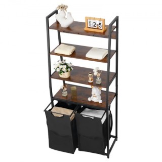 VEVOR Τετραώροφος Διαχωριστής Ρούχων με Ράφια & Γάντζους, Δύο Θέσεω...