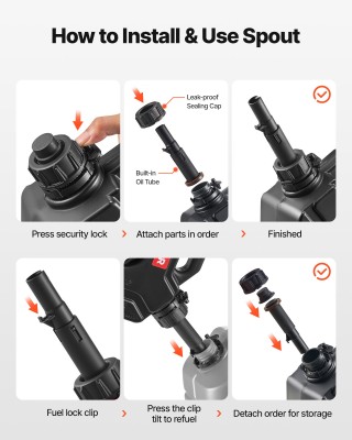 VEVOR Δοχείο Μεταφοράς Καυσίμου 5 L, με Στόμιο και Κλείδωμα, Φορητό... VEVOR Δοχείο Μεταφοράς Καυσίμου 5 L, με Στόμιο και Κλείδωμα, Φορητό...