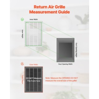 VEVOR Γρίλια Φίλτρου Αέρα για Άνοιγμα Αγωγού 20x30 Ίντσες HFGLGZW20...