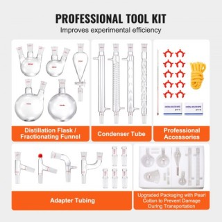 Σετ Αποστακτήρα Εργαστηρίου VEVOR 1000ml, 32 τεμ.  SYSZLTJJPWW1LEFCIV0