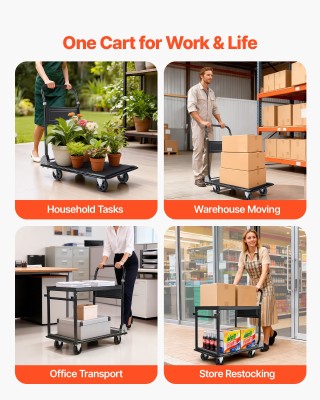 VEVOR Αναδιπλούμενο Καρότσι Μεταφοράς, Βαρέως Τύπου, 2 Επίπεδα, 317...