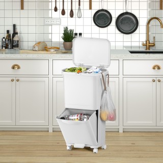 BAKAJI Διπλός Κάδος Κουζίνας 38L με Διαχωρισμό Απορριμμάτων Εξοικον...