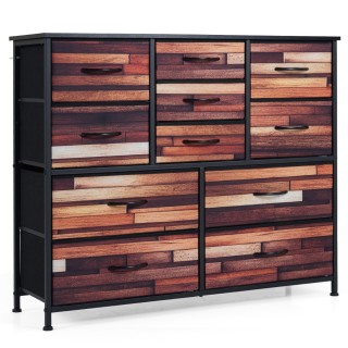 Costway Συρταριέρα με 11 Συρτάρια, Μεταλλικό Σκελετό και Ξύλινη Επι...