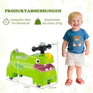 Costway  Παιδικό Όχημα Αποθήκευσης με Φώτα, Μουσική & Κόρνα – Πράσι...