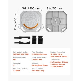 VEVOR Πλάκες Ευθυγράμμισης Τροχών, 2 τμχ, Αντοχή 2 τόνων ανά πλάκα,... VEVOR Πλάκες Ευθυγράμμισης Τροχών, 2 τμχ, Αντοχή 2 τόνων ανά πλάκα,...