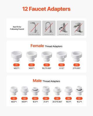 VEVOR Φίλτρο Νερού Σκίνκερ: Φίλτρα Βρύσης για Μικρο-Νάνο Φυσαλίδες,...