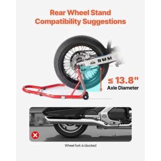 VEVOR Κόκκινη Ανυψωτική Βάση Μοτοσυκλέτας 850 lbs για Πίσω Τροχό YB...
