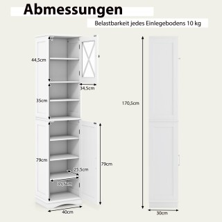 Costway Λεπτή ντουλάπα μπάνιου με 5 ρυθμιζόμενα ράφια & 2 πόρτες, ... Costway Λεπτή ντουλάπα μπάνιου με 5 ρυθμιζόμενα ράφια & 2 πόρτες, ...