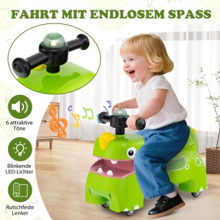 Costway  Παιδικό Όχημα Αποθήκευσης με Φώτα, Μουσική & Κόρνα – Πράσι...